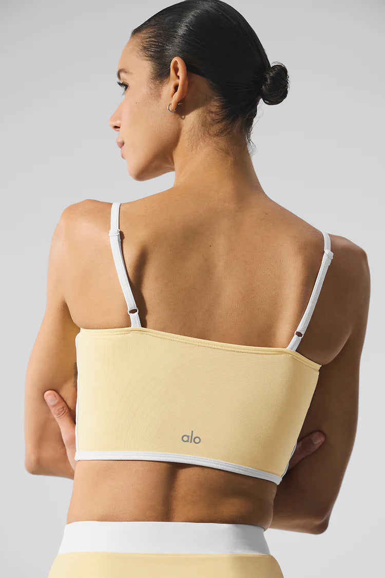 Alo Yoga Airbrush Steamlined Bra Tank - Warm Butter