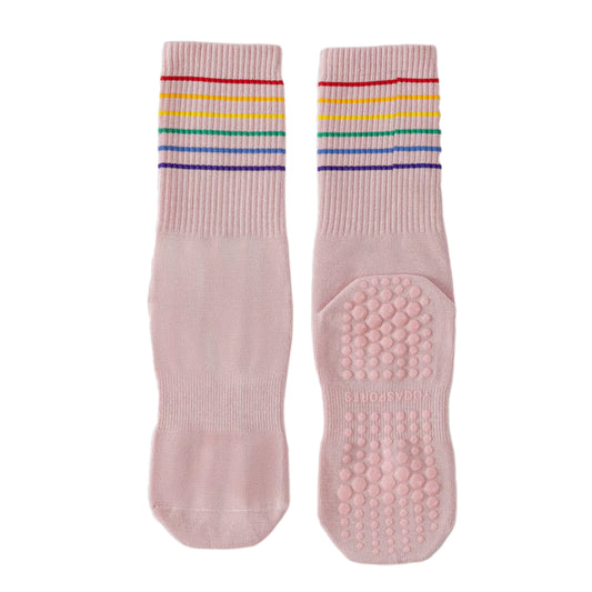 YR Rainbow Stripes Pilates Crew Sock