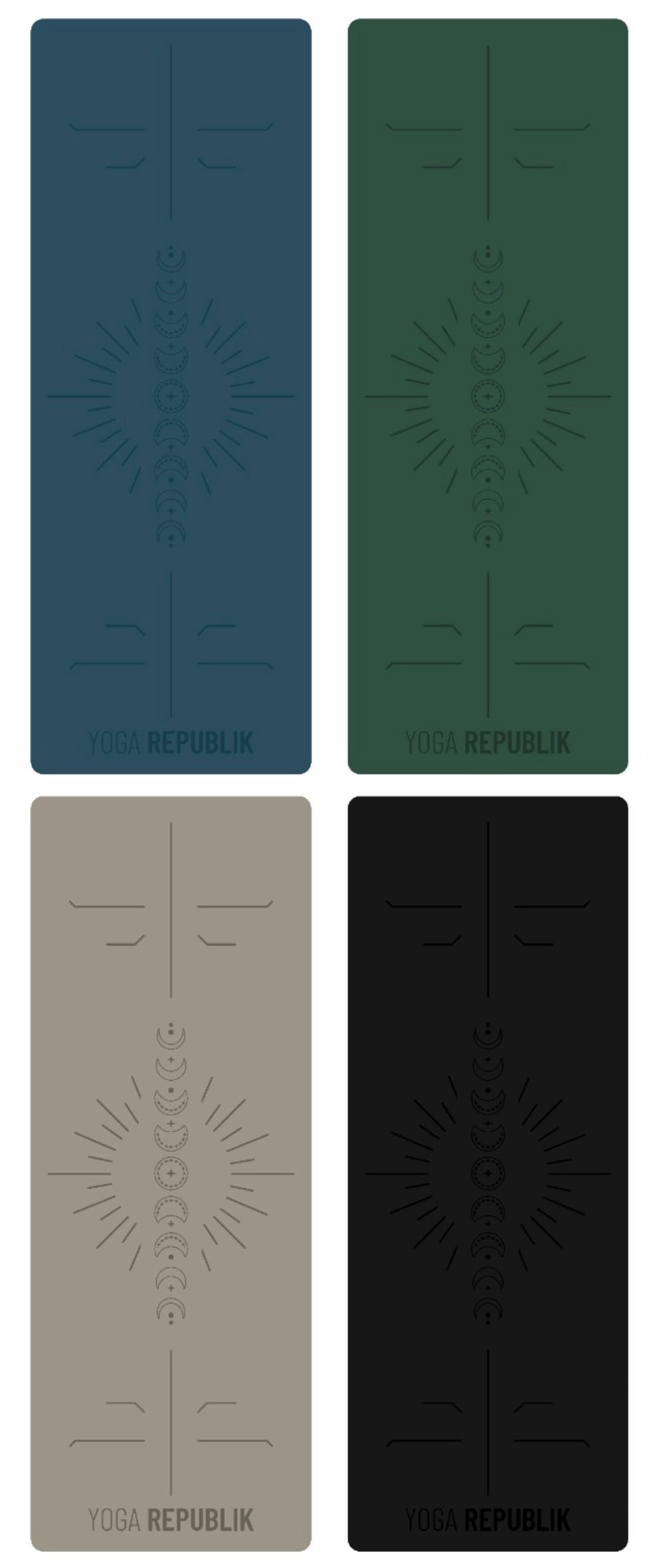 YR Travel Mat 5 mm PU Rubber - Moon Cycle