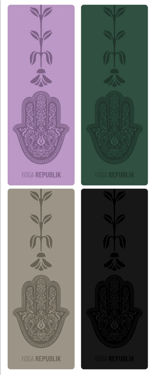 YR Travel Mat 1.5mm PU Rubber - Full Hamsa Hand