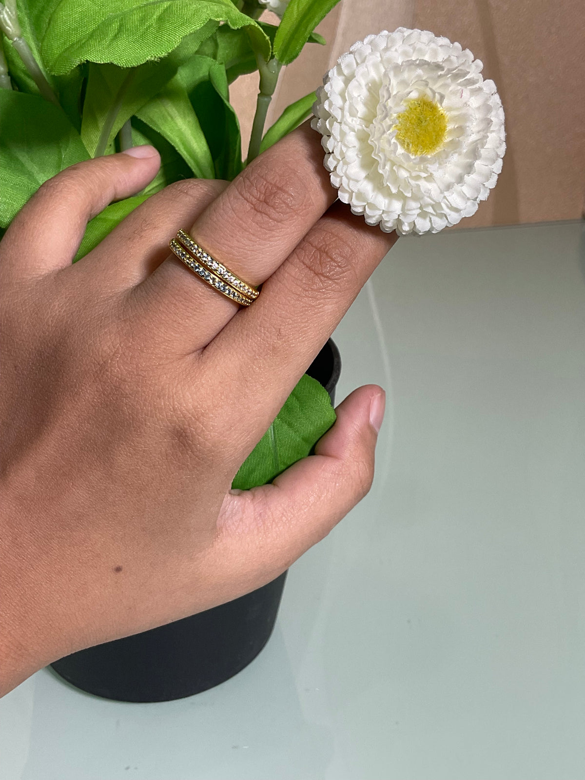 See No Evil 18K Gold Plated Eternity Band Ring by Yoga Republik