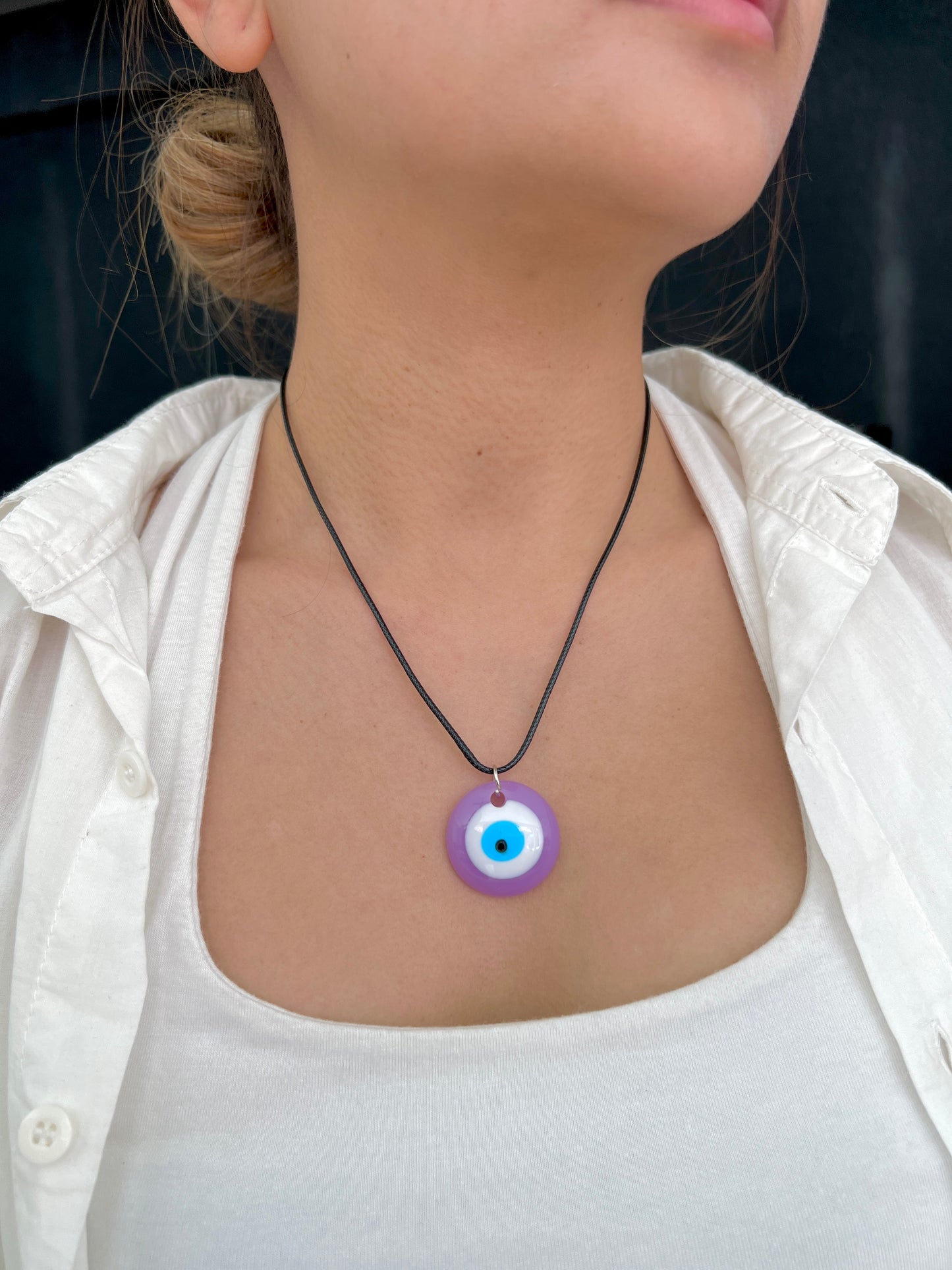 See No Evil Eye Round Pendant Necklace by Yoga Republik