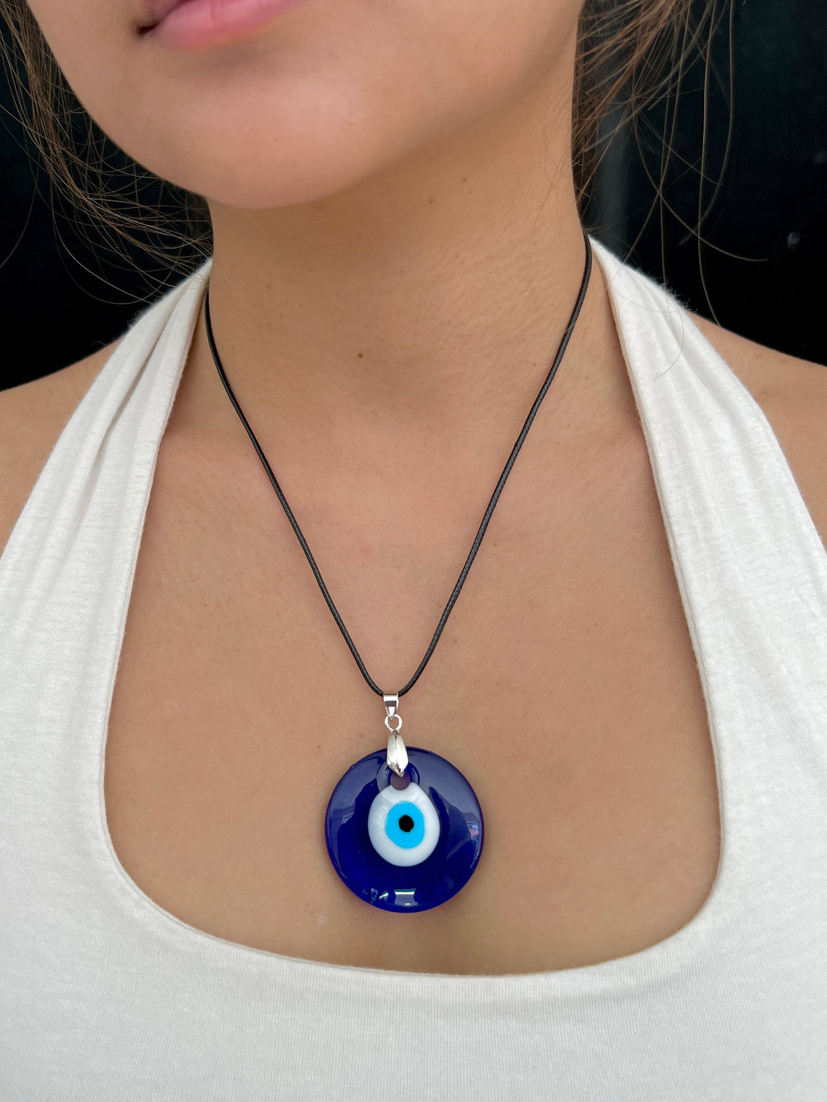 See No Evil Turkish Evil Eye Glass Pendant Necklaces by Yoga Republik