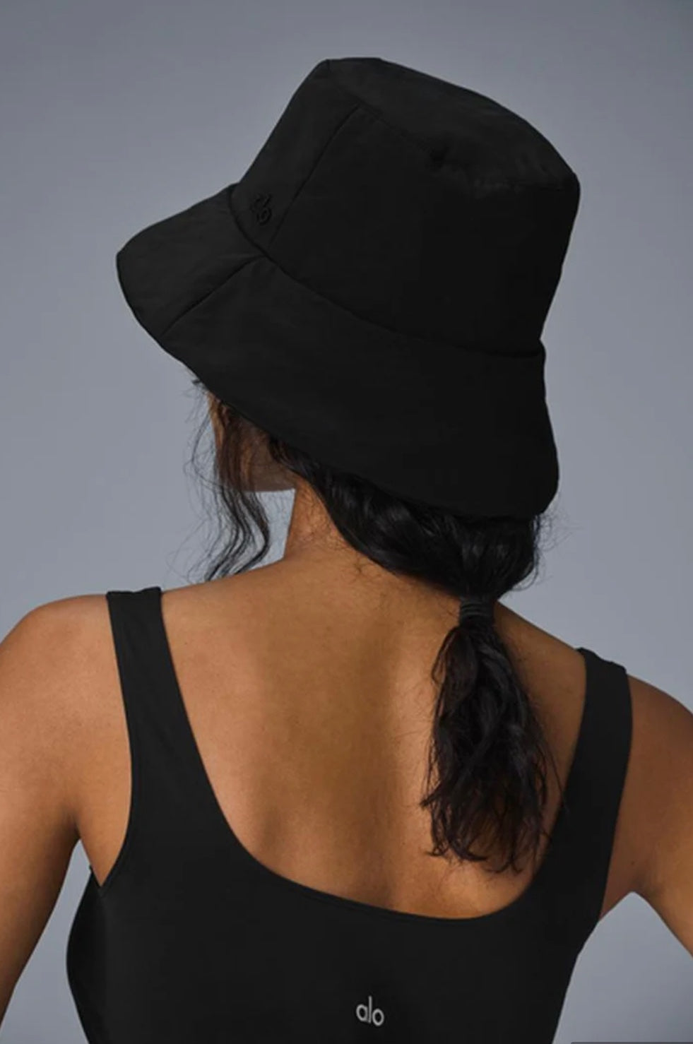 Alo Yoga S/M Good Shade Puffer Bucket Hat - Black