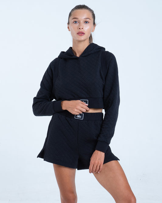 Alo Yoga XS Celana Tinju Arena Berlapis - Hitam