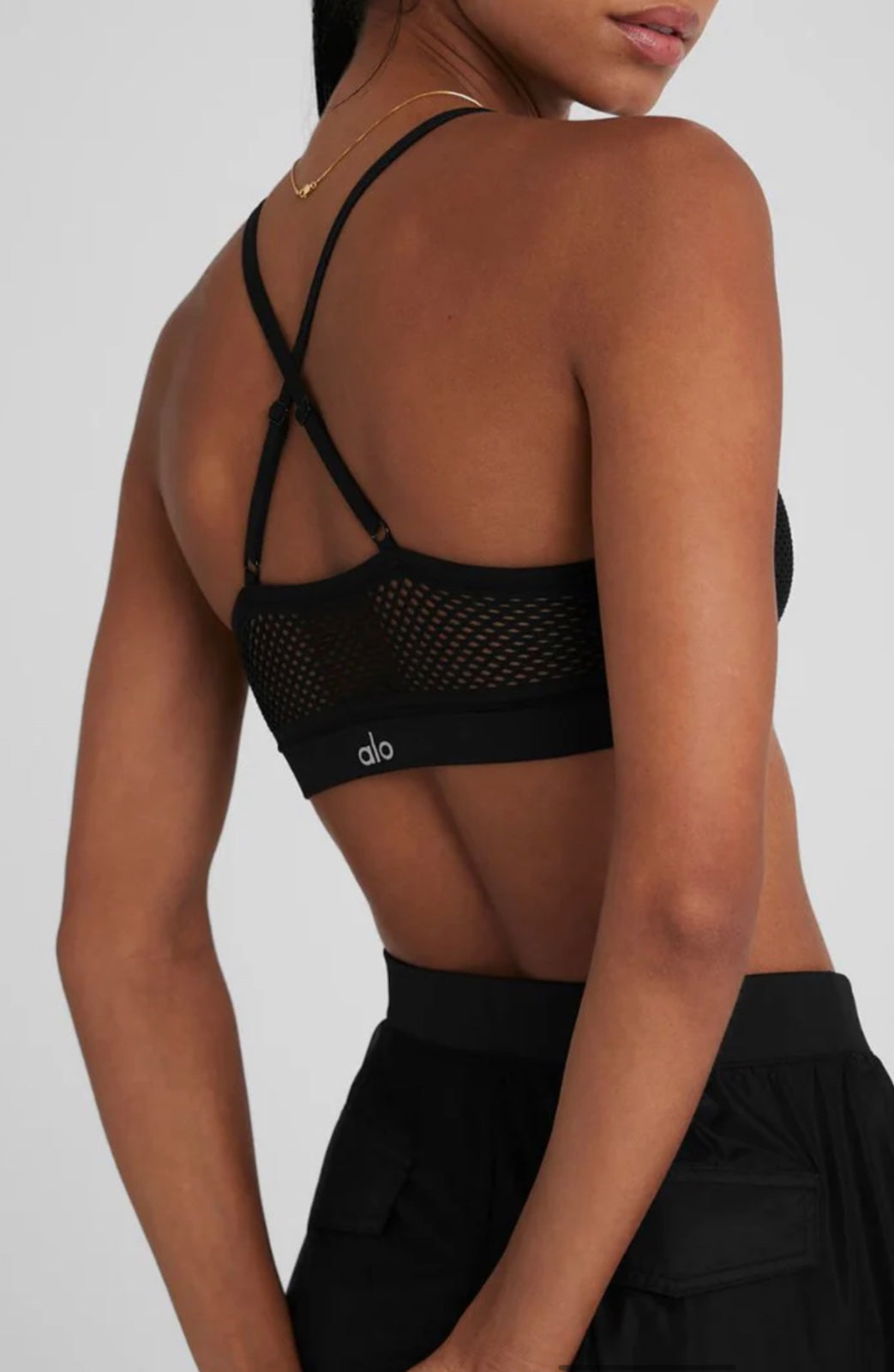 Alo Yoga SMALL Seamless Open Air Barely There Bra - Black