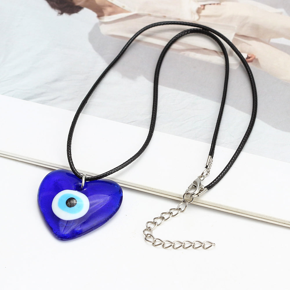 See No Evil Turkish Evil Eye Glass Pendant Necklaces by Yoga Republik
