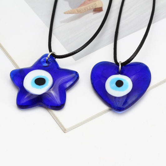 See No Evil Turkish Evil Eye Glass Pendant Necklaces by Yoga Republik