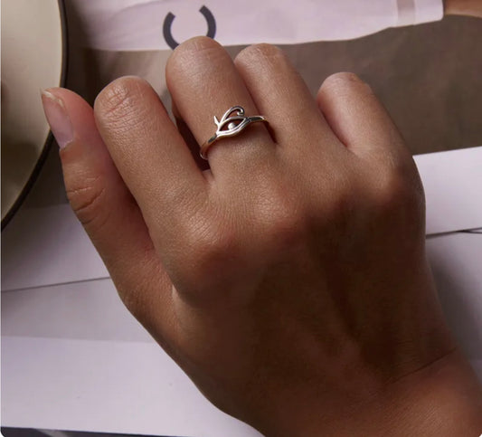 See No Evil Adjustable Silver Rings by Yoga Republik