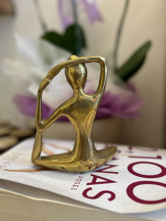 Yoga Pose Brass Statue Handmade Gold - Backbend 3