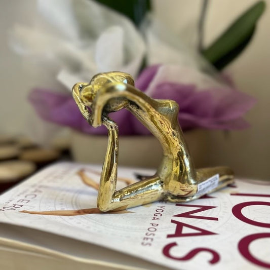 Yoga Pose Brass Statue Handmade Gold - Side Bend