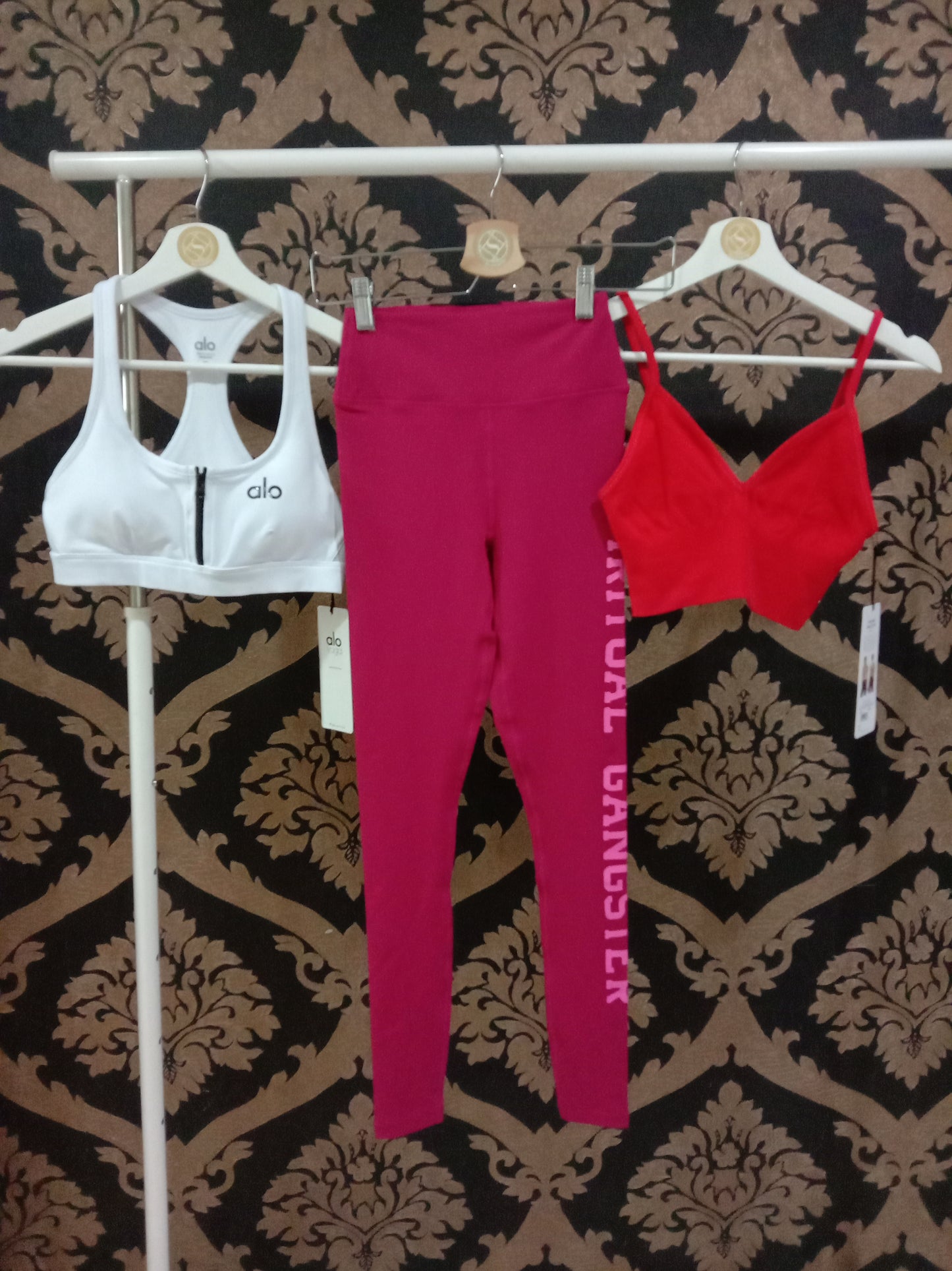 Spiritual Gangster XS Sg Varsity Essential High-Waist Legging - Deep Red