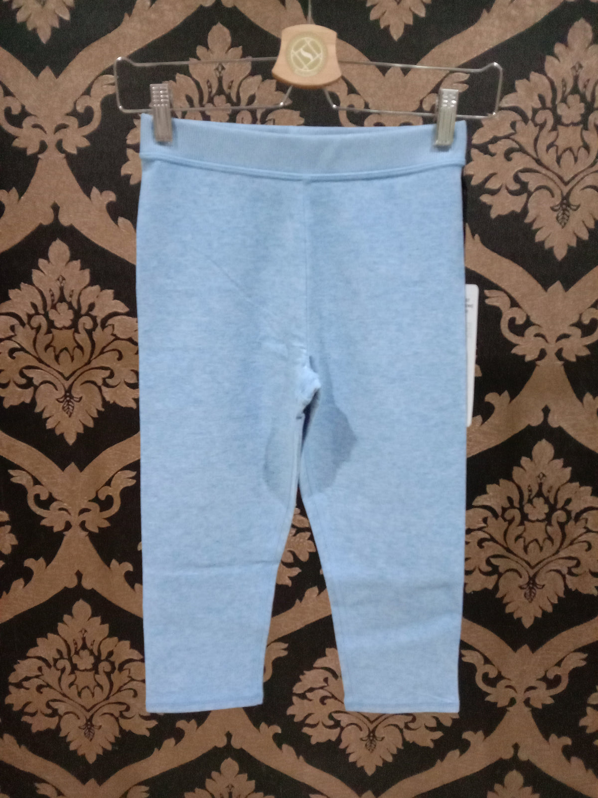 Alo Yoga XS Alosoft Pinggang Tinggi Ikonik 90-an Capri - Ubin Biru/Putih Heather