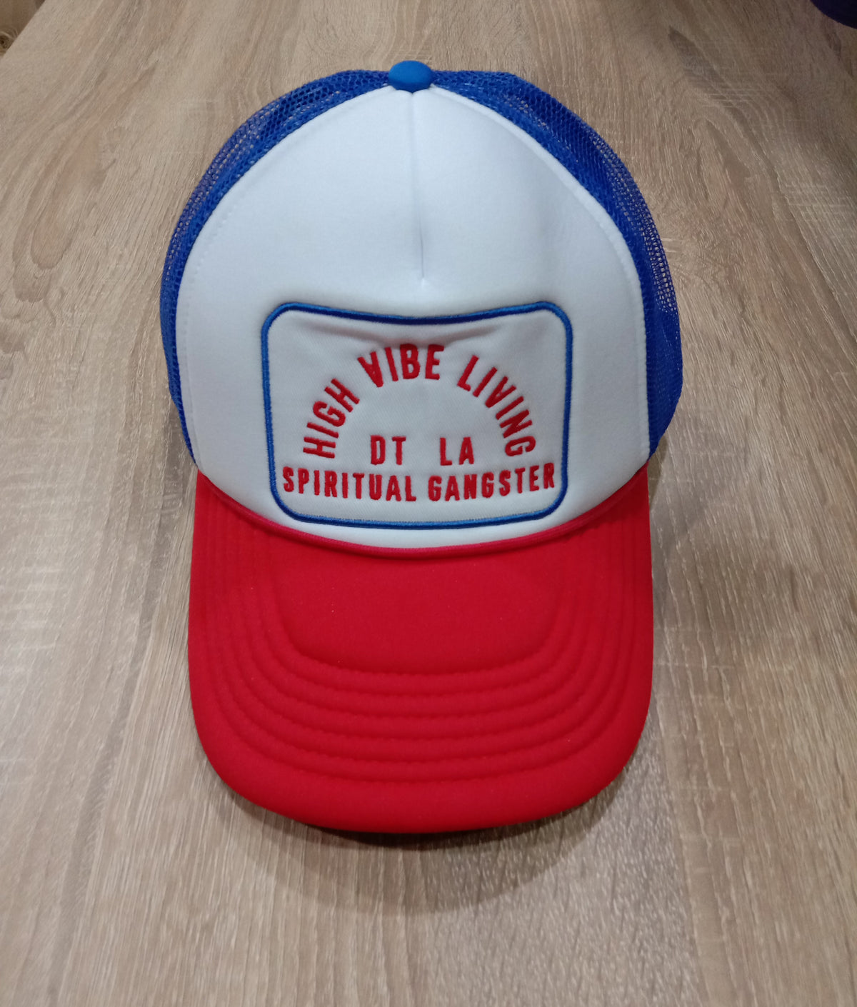 Spiritual Gangster High Vibe Living Truck Hat - Blue/Red
