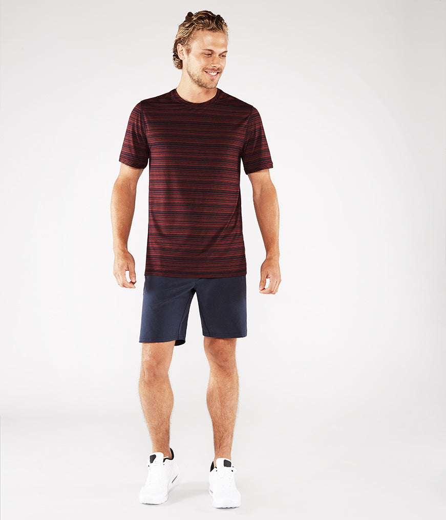 Manduka Men's Cross Train Tee - Port/Midnight
