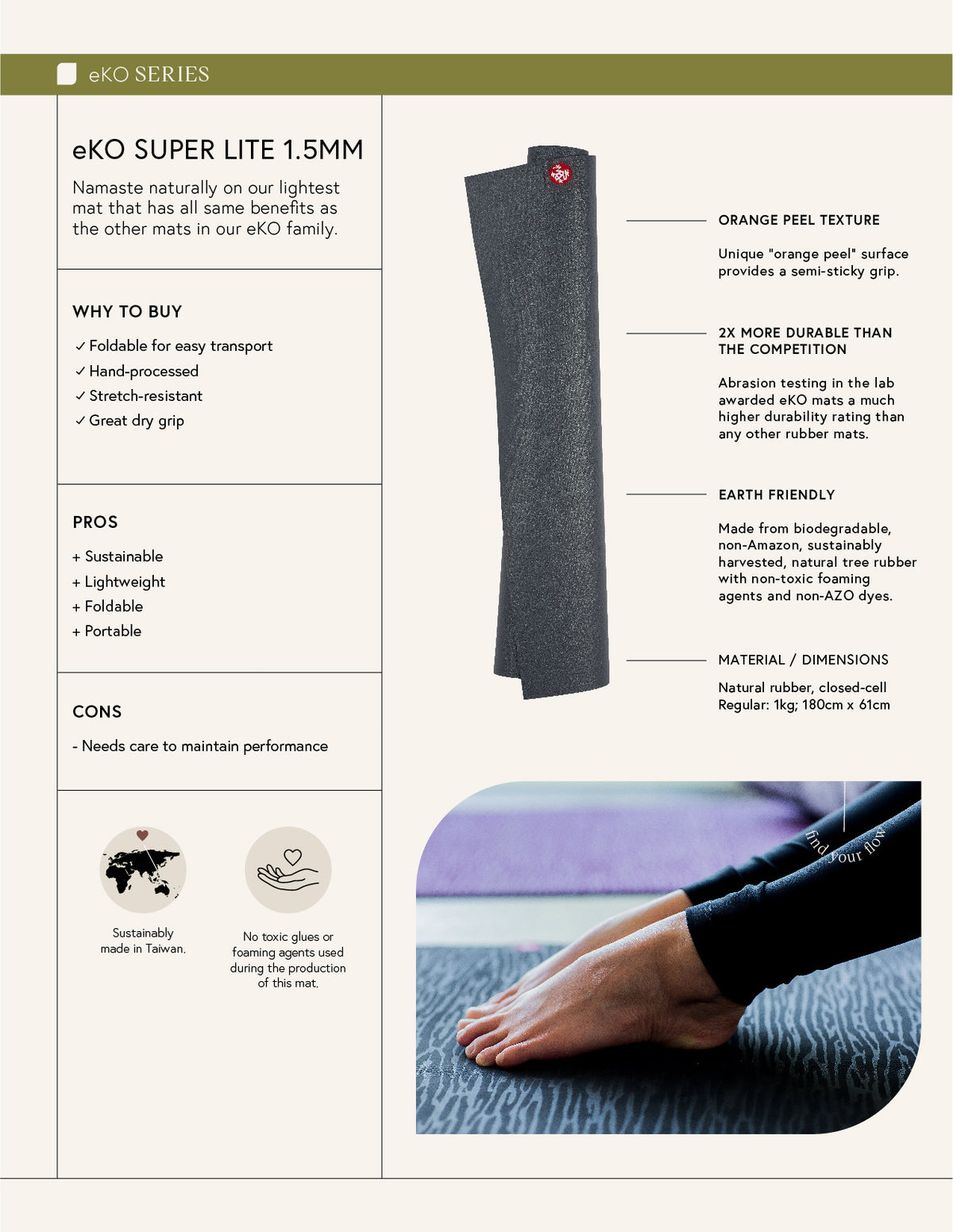 Matras Perjalanan Manduka Eko® SUPERLITE 1.5mm - Cayo