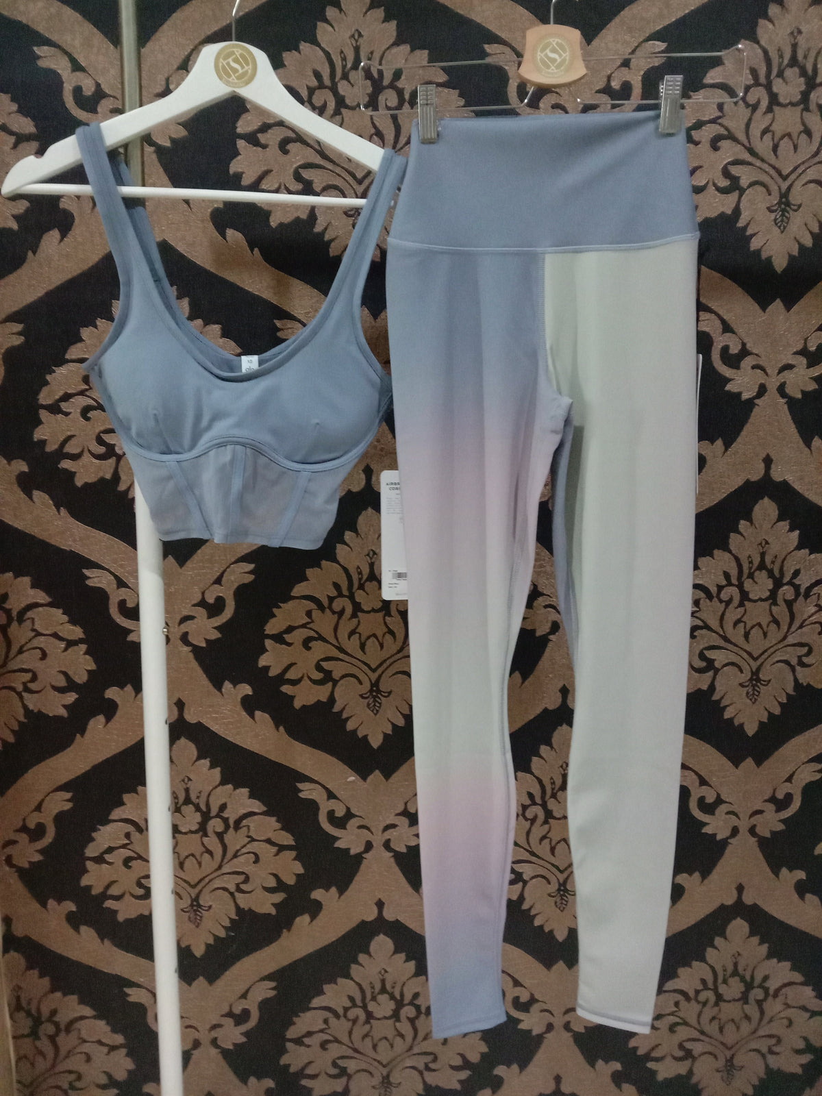 Alo Yoga XS Legging Senja Gradien Pinggang Tinggi Uap - Langit Matahari Terbit