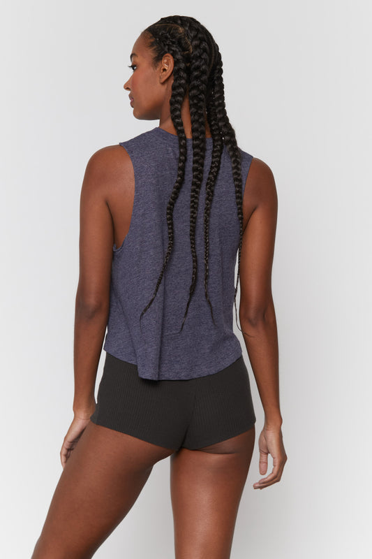 Spiritual Gangster XS Good People Crop Tank - Heather Night