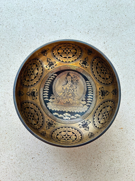 YR Singing Bowl - Green Tara Goddess