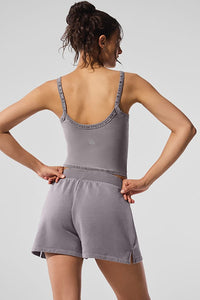 Alo Yoga XS Washed Low Key Sweat Short - Cool Grey Wash