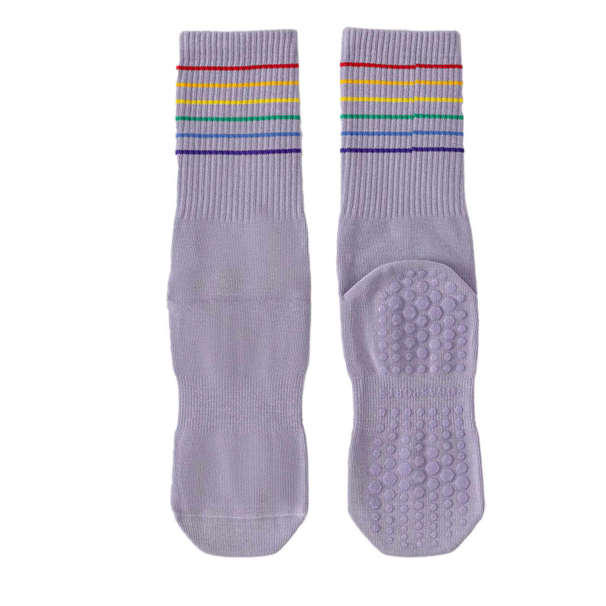YR Rainbow Stripes Pilates Crew Sock