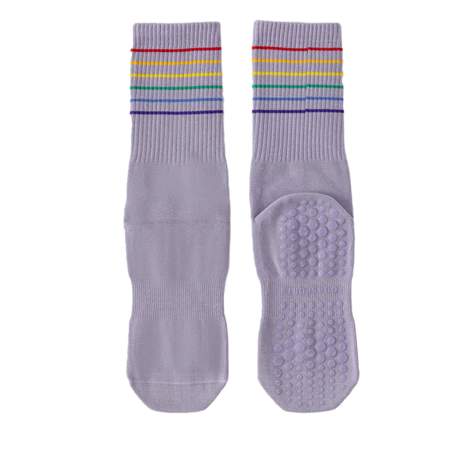 YR Rainbow Stripes Pilates Crew Sock