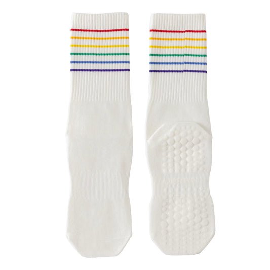 YR Rainbow Stripes Pilates Crew Sock