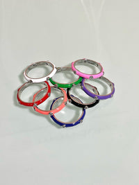 See No Evil Stackable Enamel Ring With Cubic Zirconia by Yoga Republik