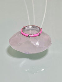 See No Evil Stackable Enamel Ring With Cubic Zirconia by Yoga Republik