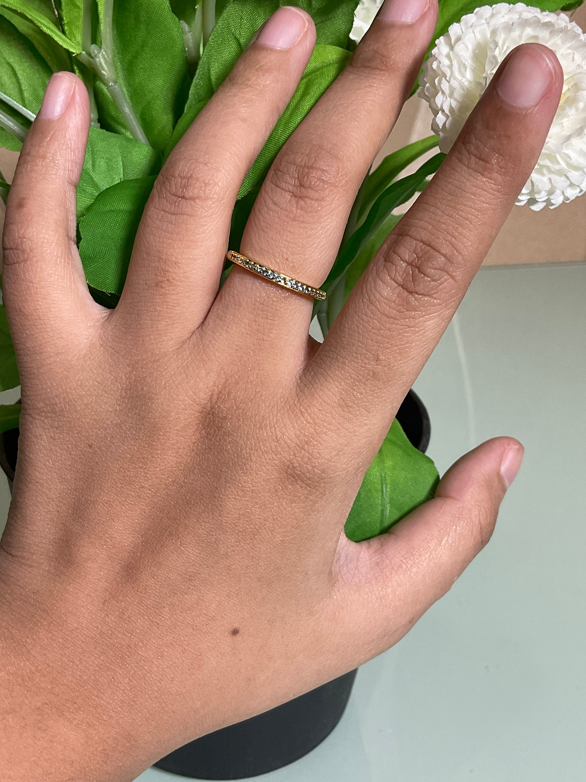 See No Evil 18K Gold Plated Eternity Band Ring by Yoga Republik