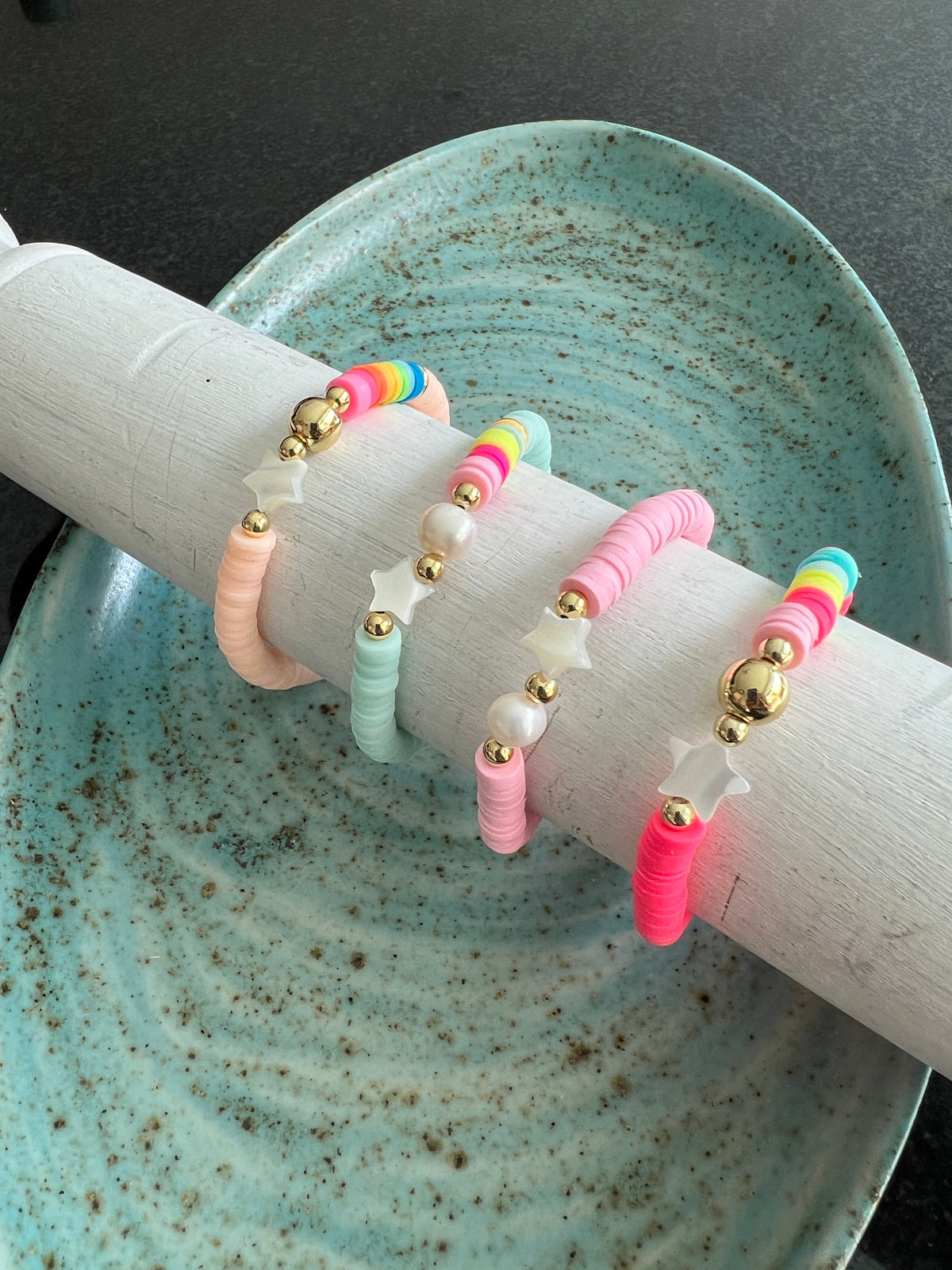 See No Evil Heishi Beads Stackable Boho Bracelets by Yoga Republik