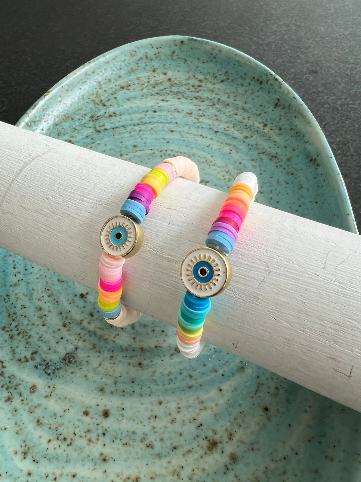 See No Evil Heishi Beads Stackable Boho Bracelets by Yoga Republik