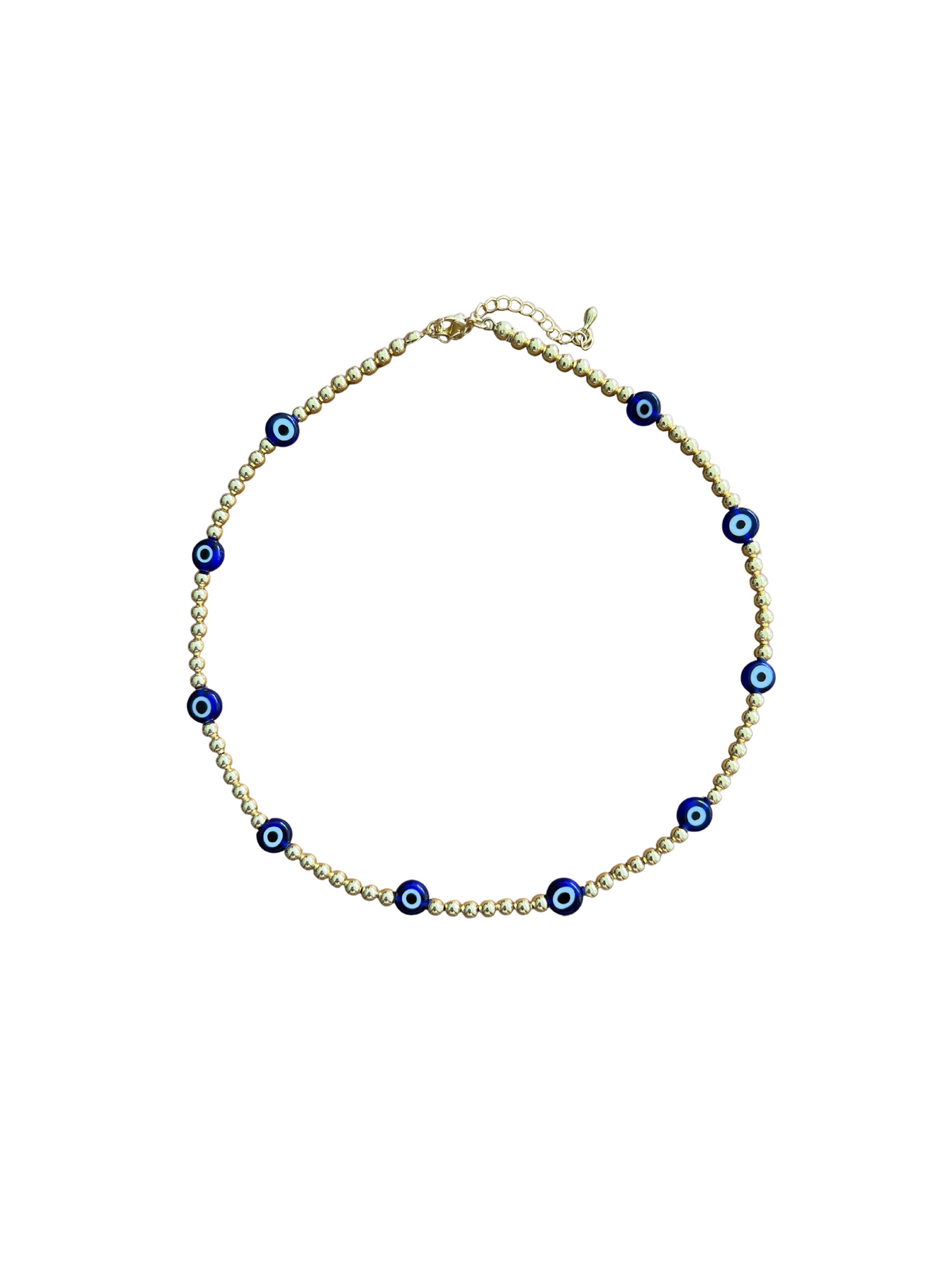 See No Evil Acrylic Evil Eye Gold Beads Necklaces Choker by Yoga Republik