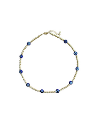 See No Evil Acrylic Evil Eye Gold Beads Necklaces Choker by Yoga Republik