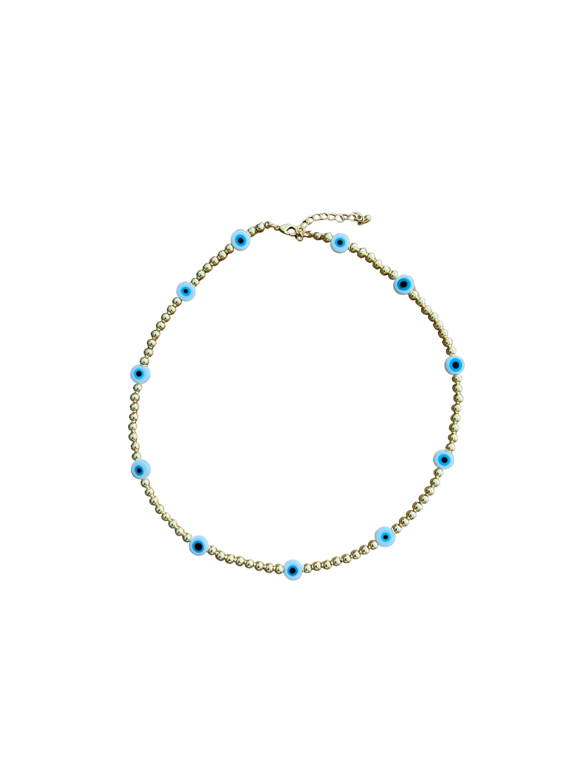 See No Evil Acrylic Evil Eye Gold Beads Necklaces Choker by Yoga Republik