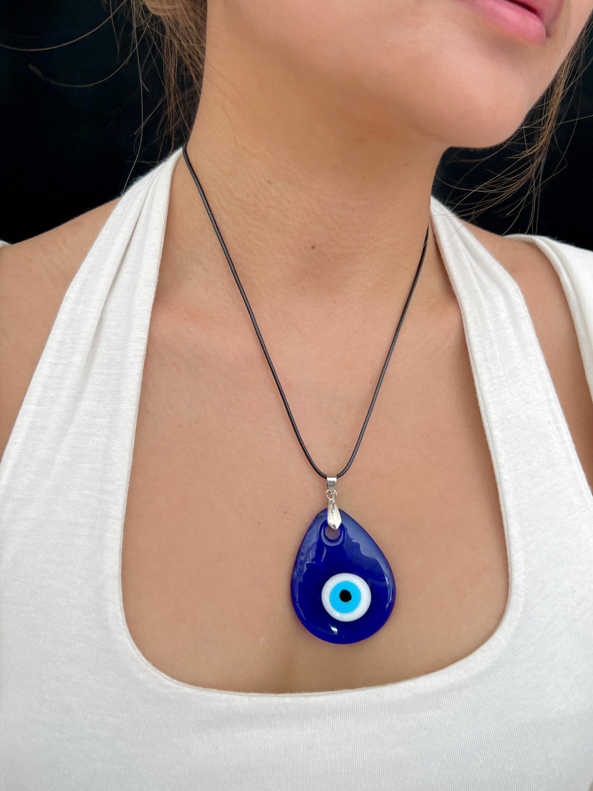 See No Evil Turkish Evil Eye Glass Pendant Necklaces by Yoga Republik