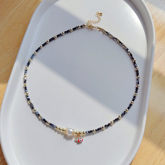 Lihat No Evil Cube Crystal Choker oleh Yoga Republik