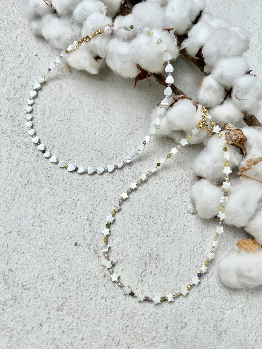 See No Evil Heart Natural Sea Shell Choker by Yoga Republik