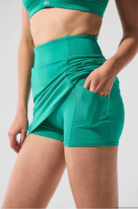 Alo Yoga XS Airbrush High-Waist Good Form Tennis Skirt - Spruce Green