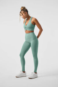 Alo Yoga XS Legging Airbrush Pinggang Tinggi - Ocean Teal 