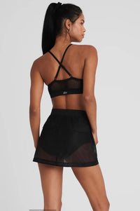 Alo Yoga SMALL Seamless Open Air Barely There Bra - Black