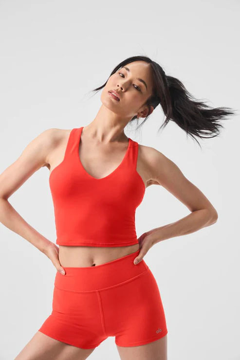 Alo Yoga SMALL Real Bra Tank - Red Hot Summer
