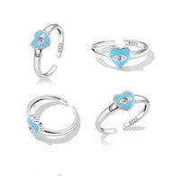 See No Evil Adjustable Silver Rings by Yoga Republik