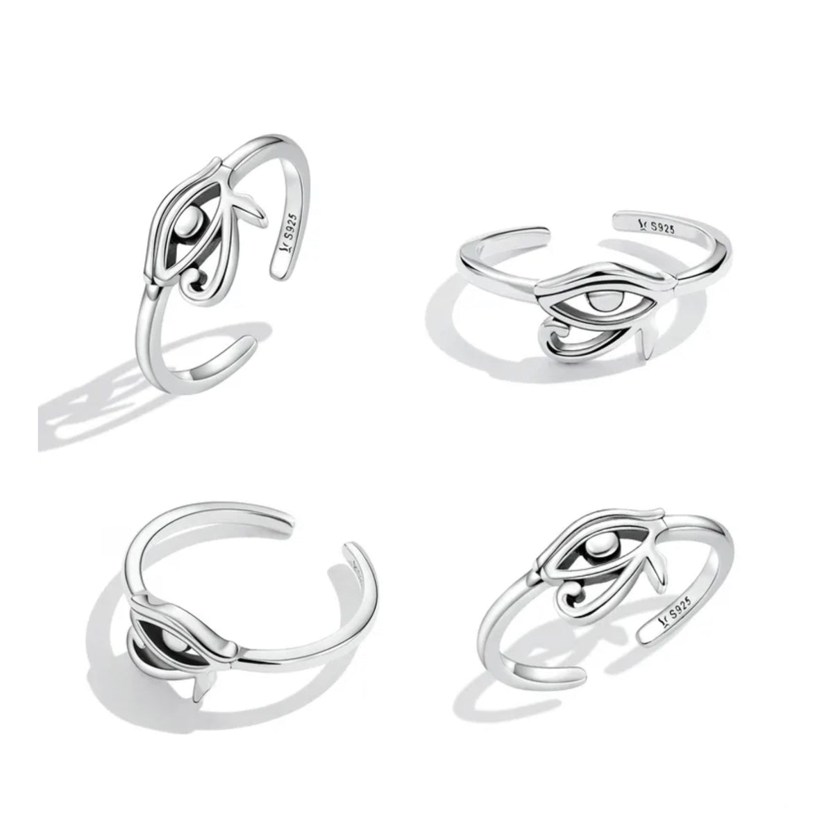 See No Evil Adjustable Silver Rings by Yoga Republik