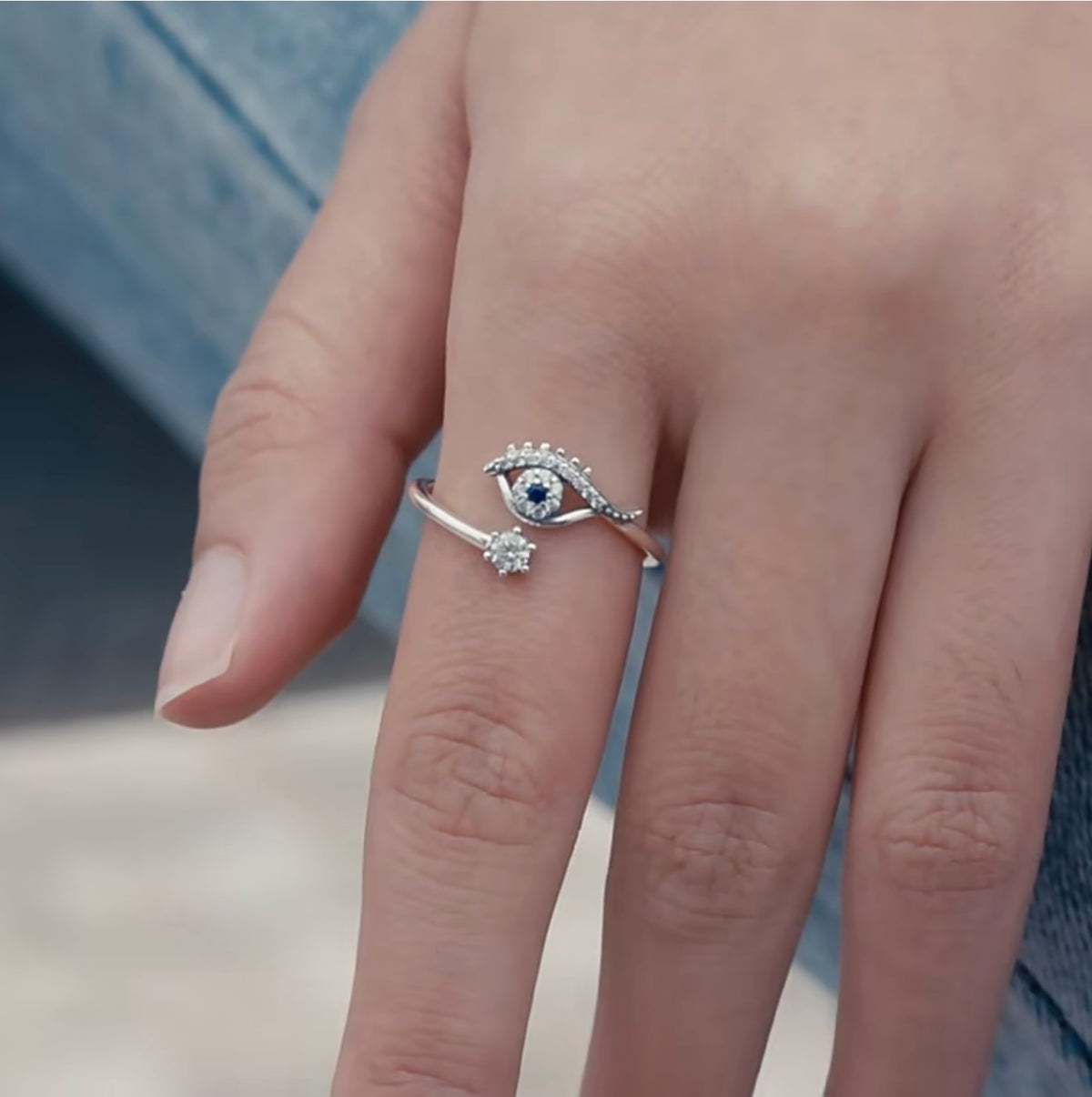 See No Evil Adjustable Silver Rings by Yoga Republik