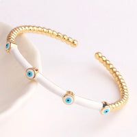 See No Evil Enamel Turkish Evil Eye Bangle Bracelets by Yoga Republik