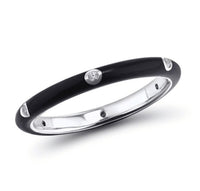 See No Evil Stackable Enamel Ring With Cubic Zirconia by Yoga Republik