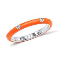 See No Evil Stackable Enamel Ring With Cubic Zirconia by Yoga Republik