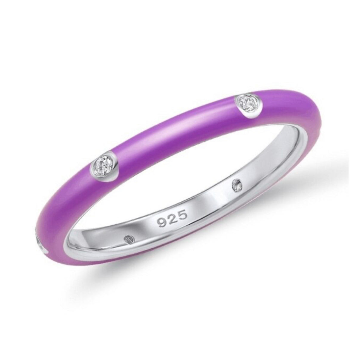 See No Evil Stackable Enamel Ring With Cubic Zirconia by Yoga Republik