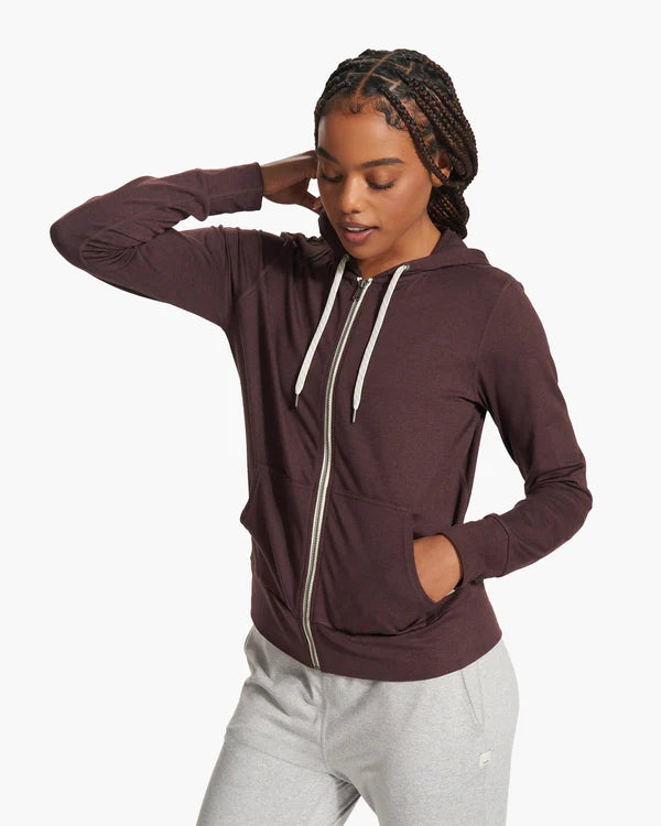 Vuori XS Halo Performance Hoodie - Mahogany Heather